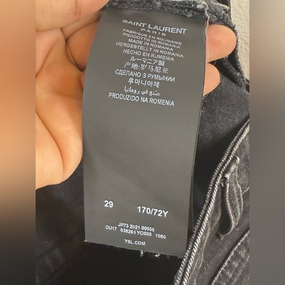 Saint Laurent Black Skinny Jeans d05 w/sk-mw Size 29 - Picture 9 of 11